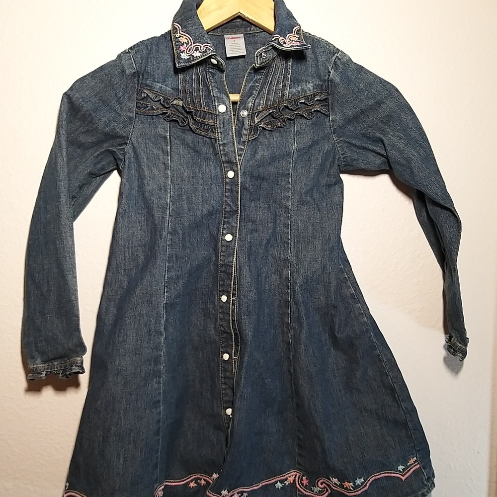 Gymboree Girl's Jean Dress Size 8, Embroidered
